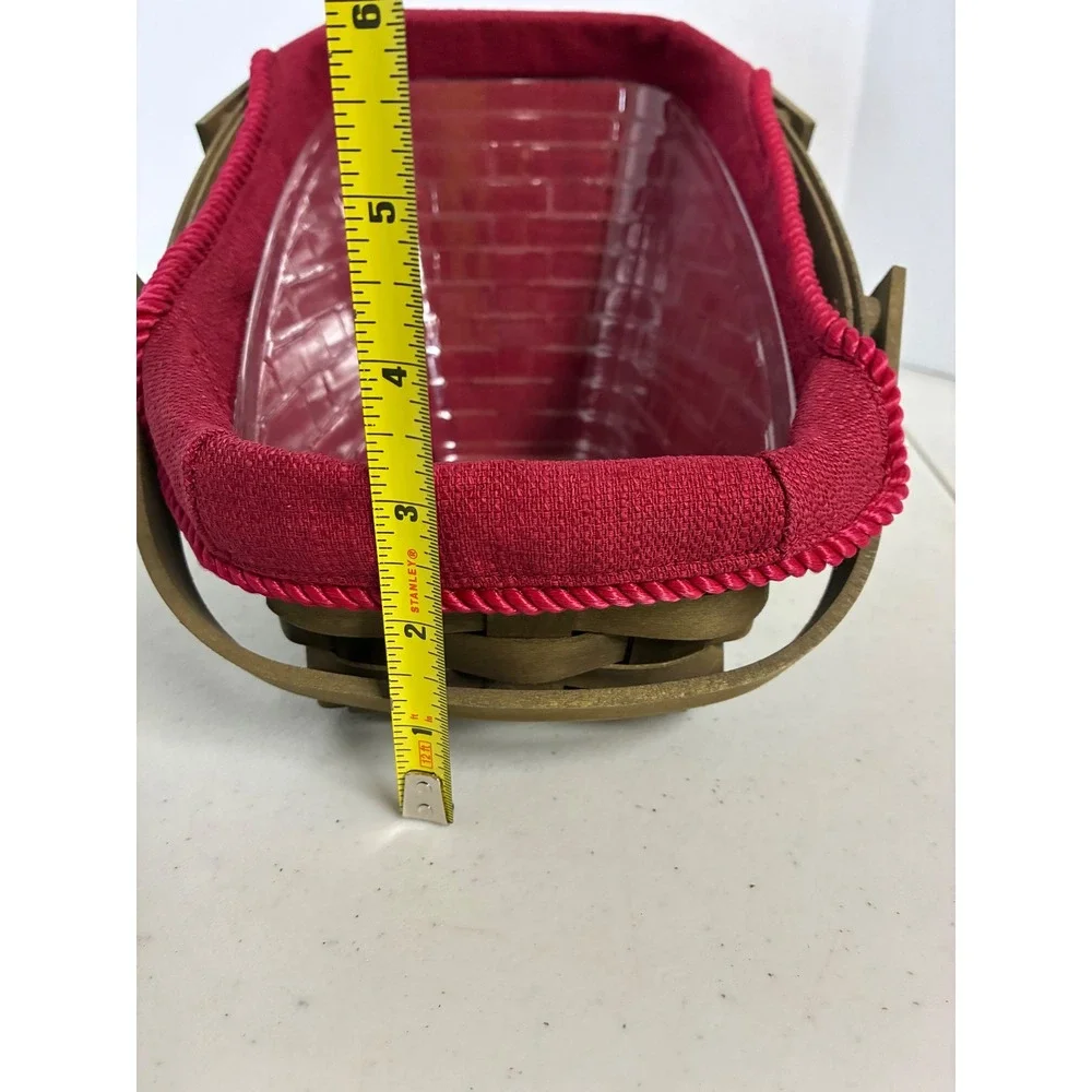 Longaberger 2008 Slanted Basket Green Red Liner Plastic Protector‎ Signed ASM
